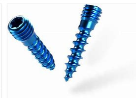 ISO 9001 Orthopedic Fastener Screws , M3 Blue Titanium Surgical Bone Screw